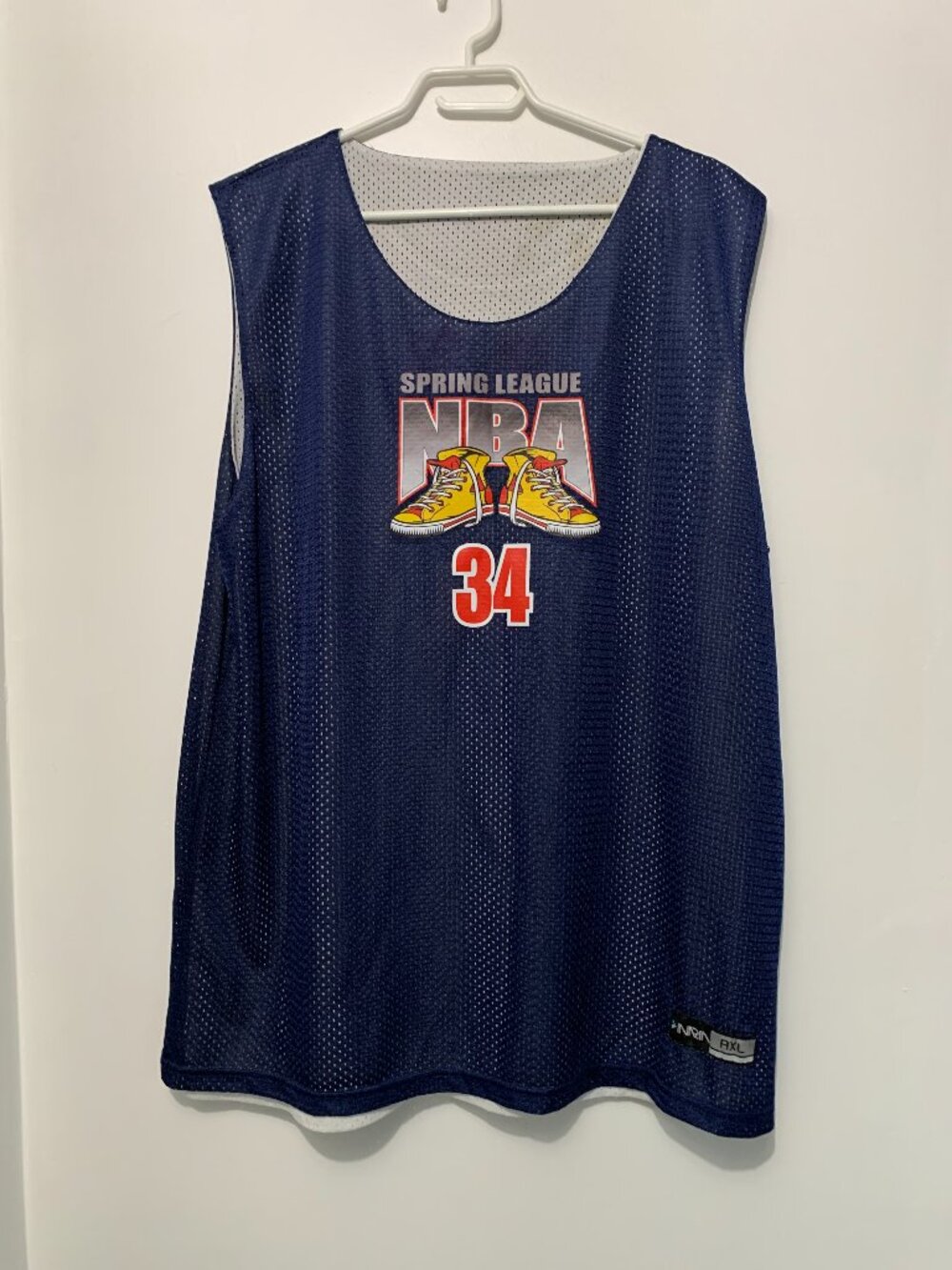 And1 Spring League NBA Jersey Men AXL Reversible Blue White Mesh Basketball #34